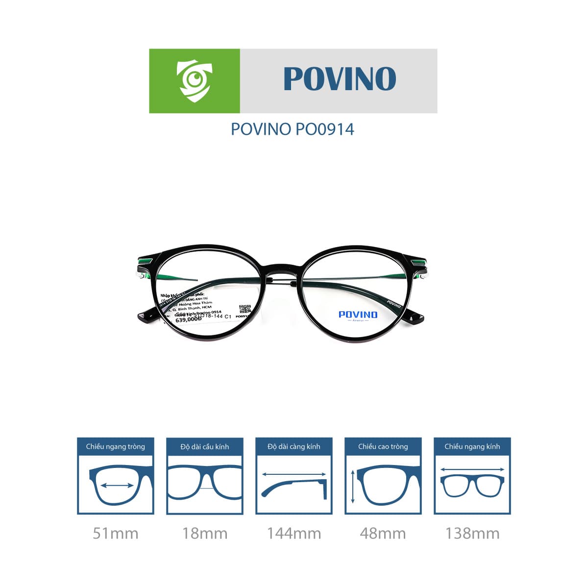 Gọng kính POVINO PO0914 - Ảnh 6