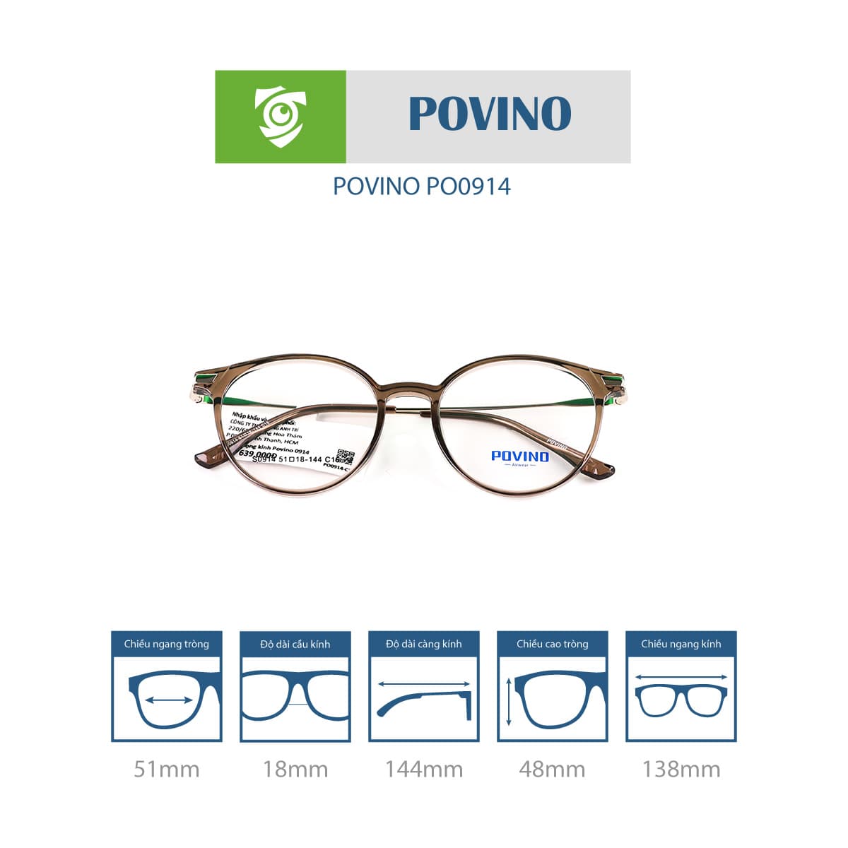 Gọng kính POVINO PO0914 - Ảnh 5