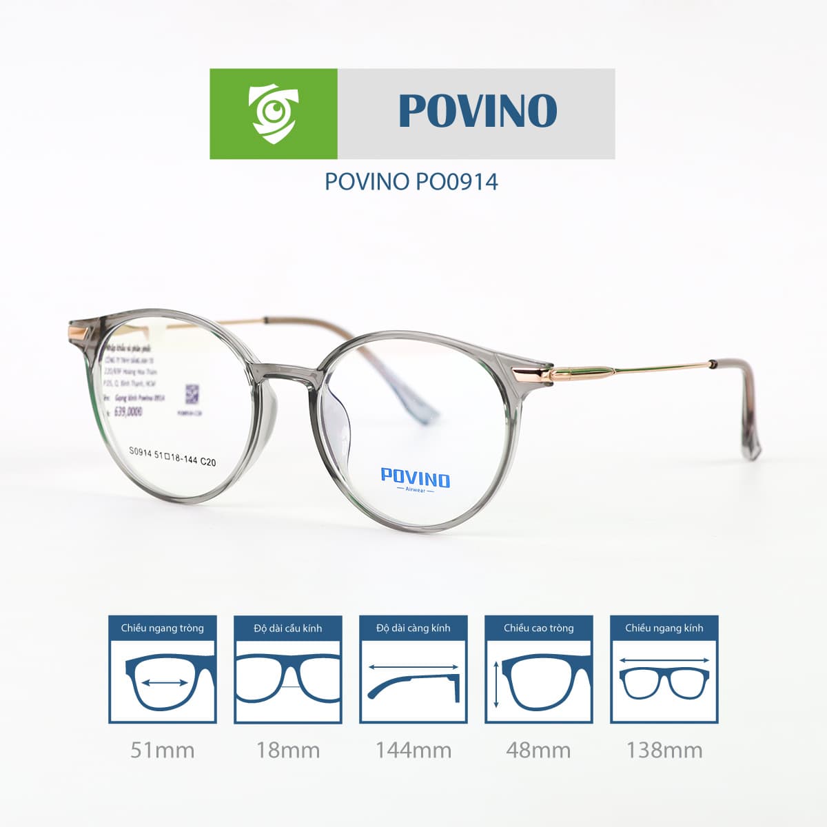 Gọng kính POVINO PO0914 - Ảnh 4