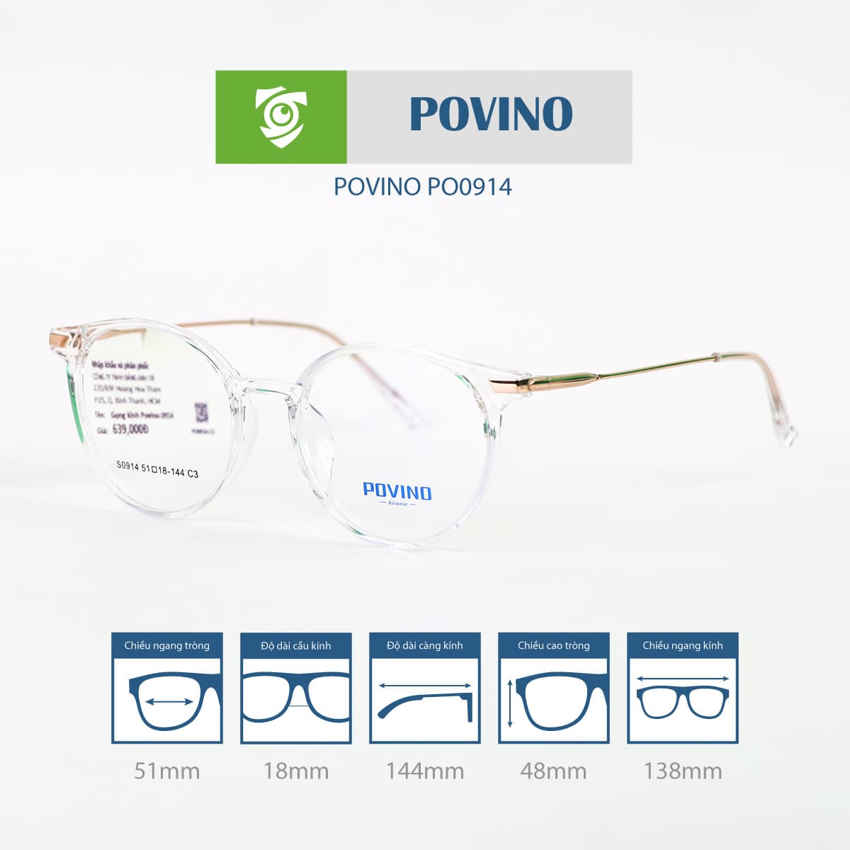 Gọng kính POVINO PO0914 - Ảnh 3