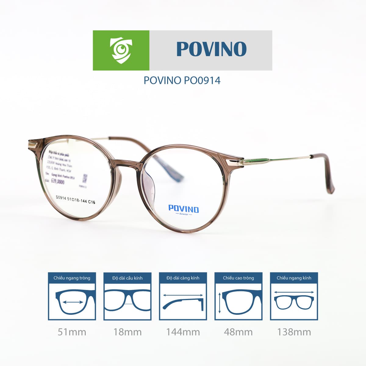 Gọng kính POVINO PO0914 - Ảnh 12