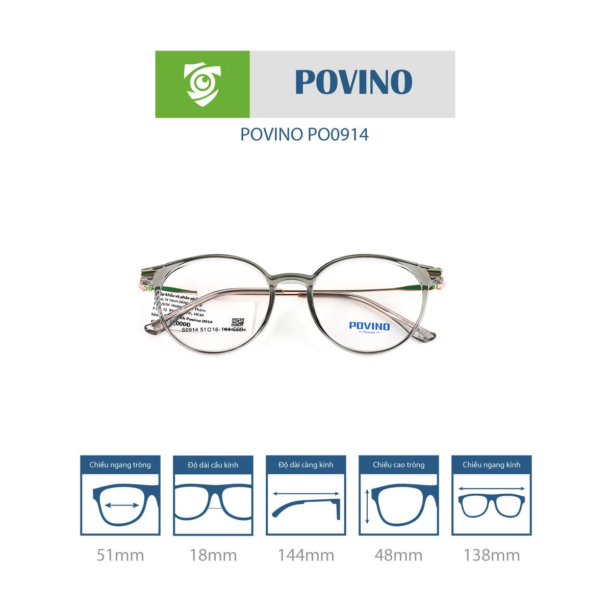Gọng kính POVINO PO0914 - Ảnh 9