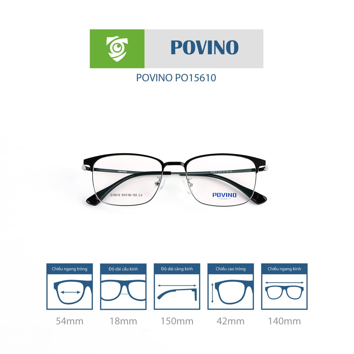 Gọng kính POVINO PO15610 - Ảnh 5