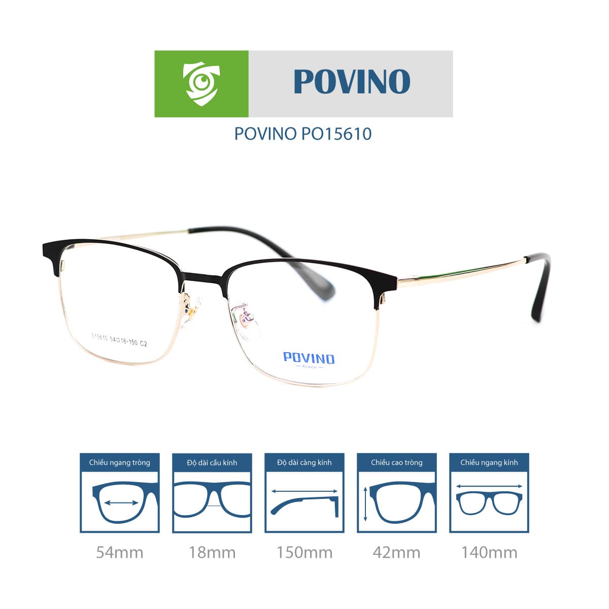 Gọng kính POVINO PO15610 - Ảnh 4