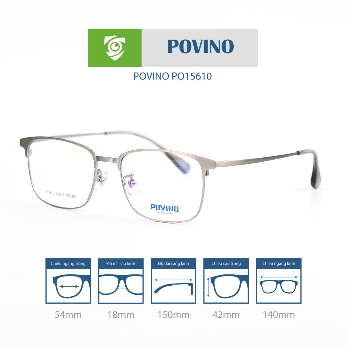 Gọng kính POVINO PO15610 - Ảnh 3