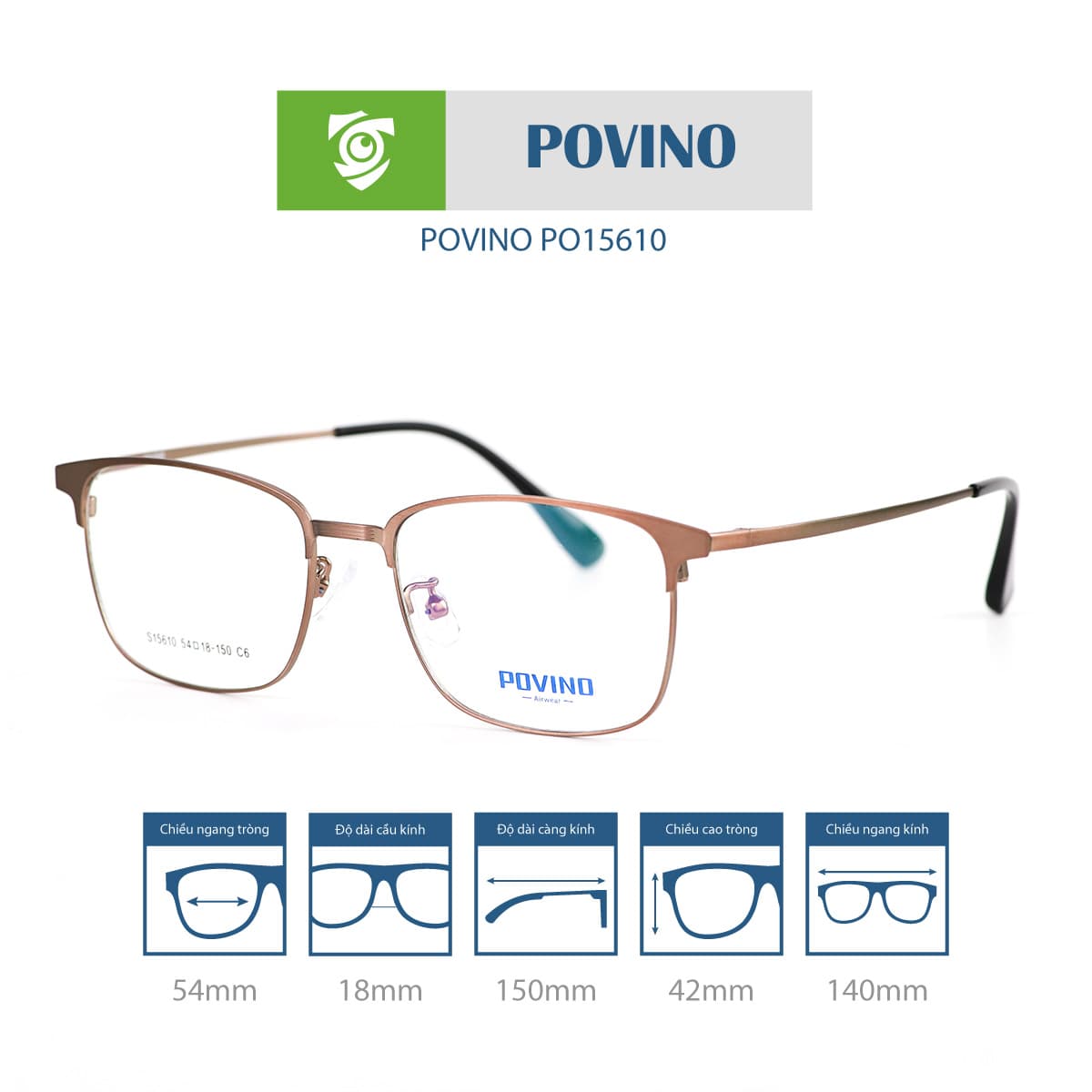 Gọng kính POVINO PO15610 - Ảnh 15