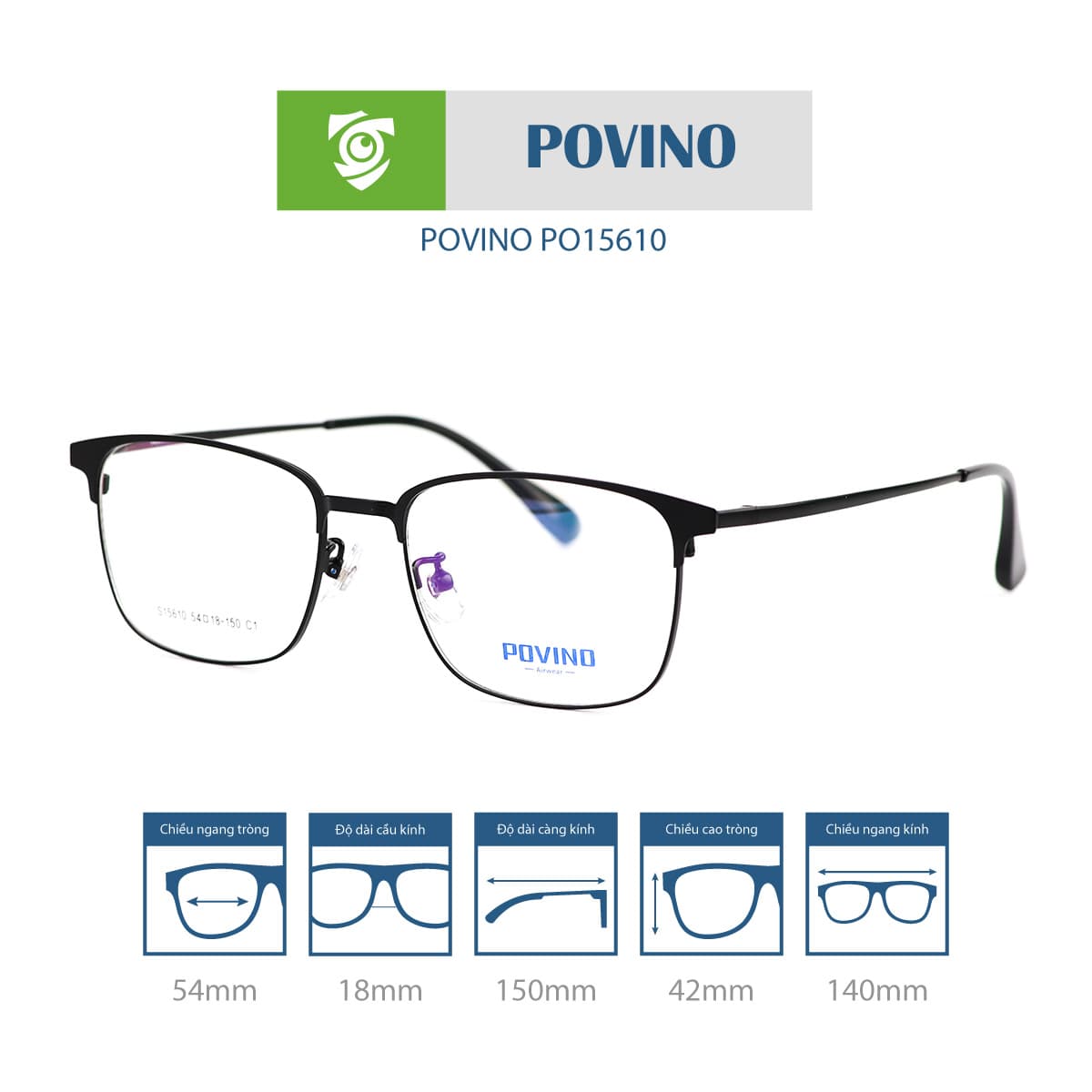 Gọng kính POVINO PO15610 - Ảnh 12