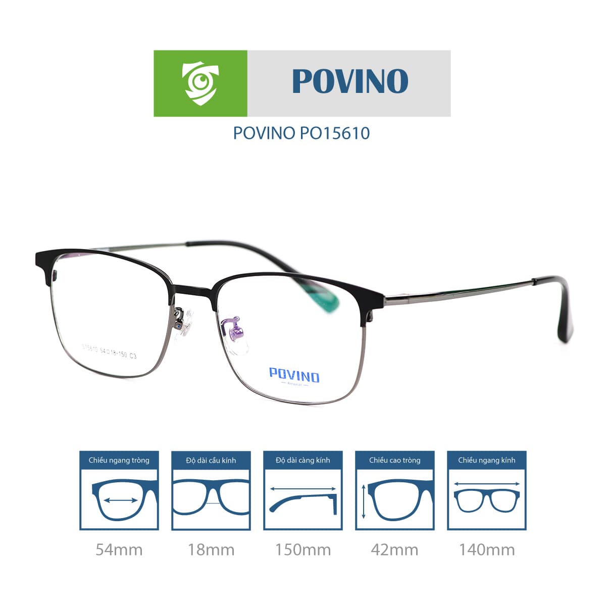 Gọng kính POVINO PO15610 - Ảnh 11