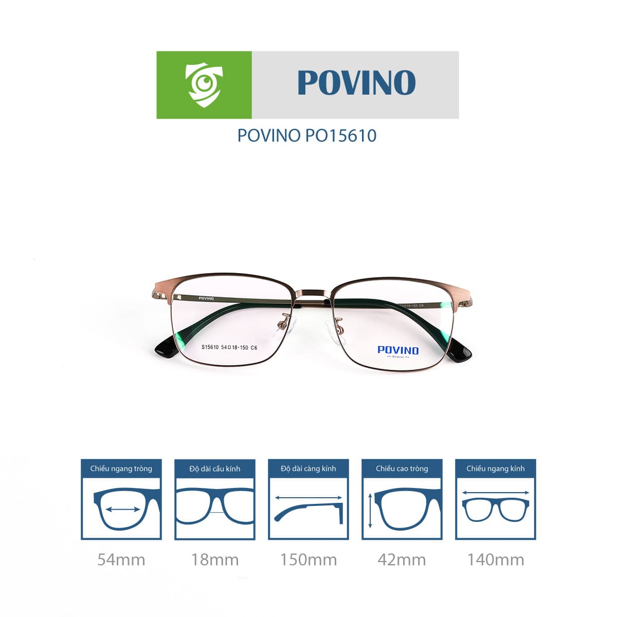 Gọng kính POVINO PO15610 - Ảnh 8