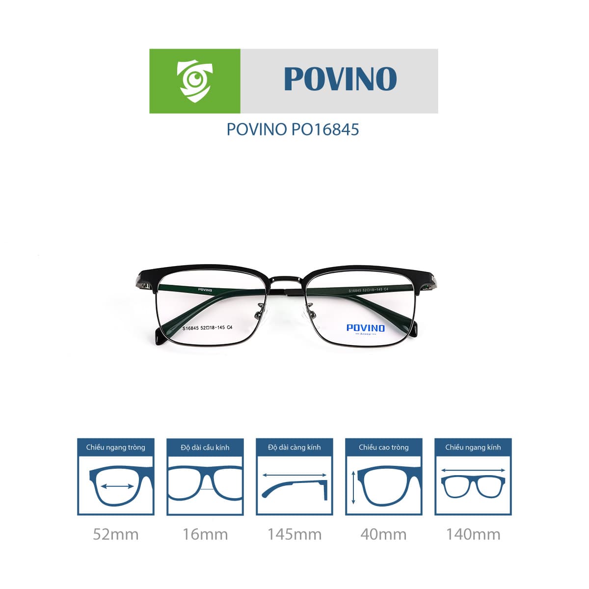 Gọng kính POVINO PO16845 - Ảnh 10