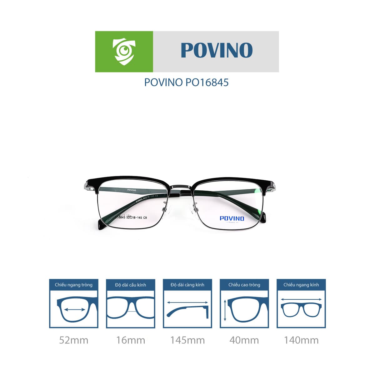 Gọng kính POVINO PO16845 - Ảnh 9