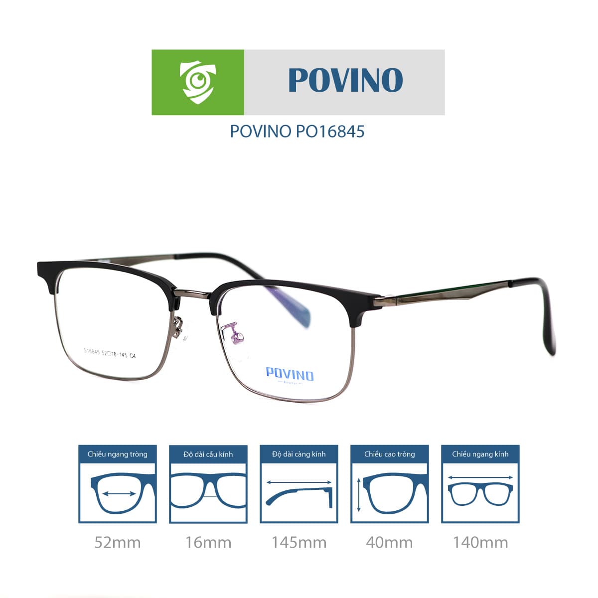 Gọng kính POVINO PO16845 - Ảnh 6
