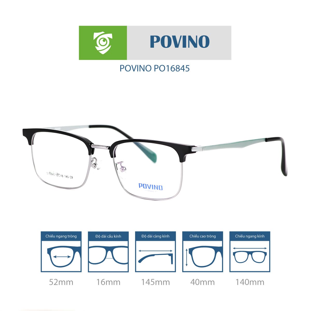 Gọng kính POVINO PO16845 - Ảnh 4