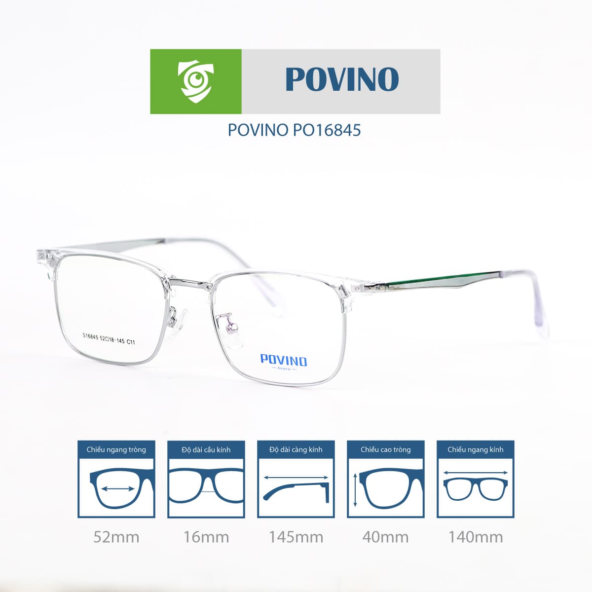 Gọng kính POVINO PO16845 - Ảnh 2