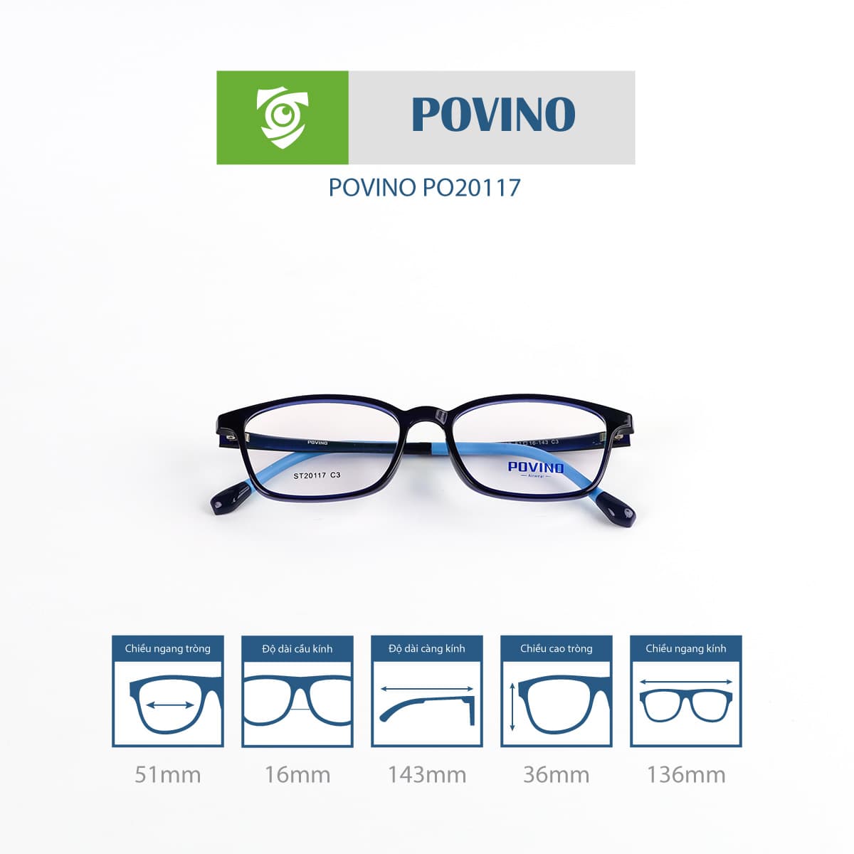 Gọng kính POVINO PO20117 - Ảnh 2