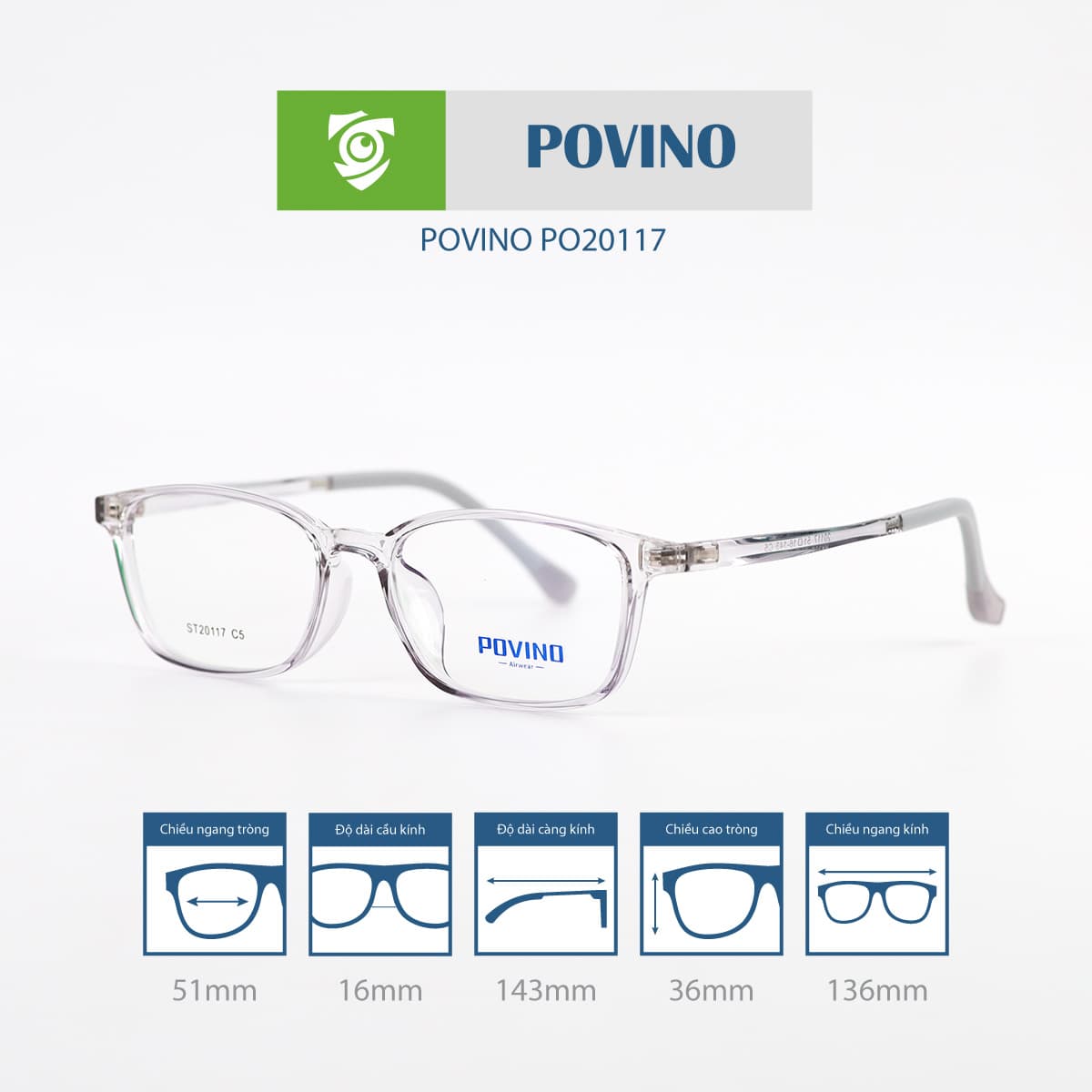 Gọng kính POVINO PO20117 - Ảnh 4