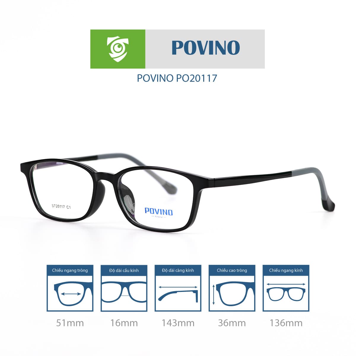 Gọng kính POVINO PO20117 - Ảnh 3