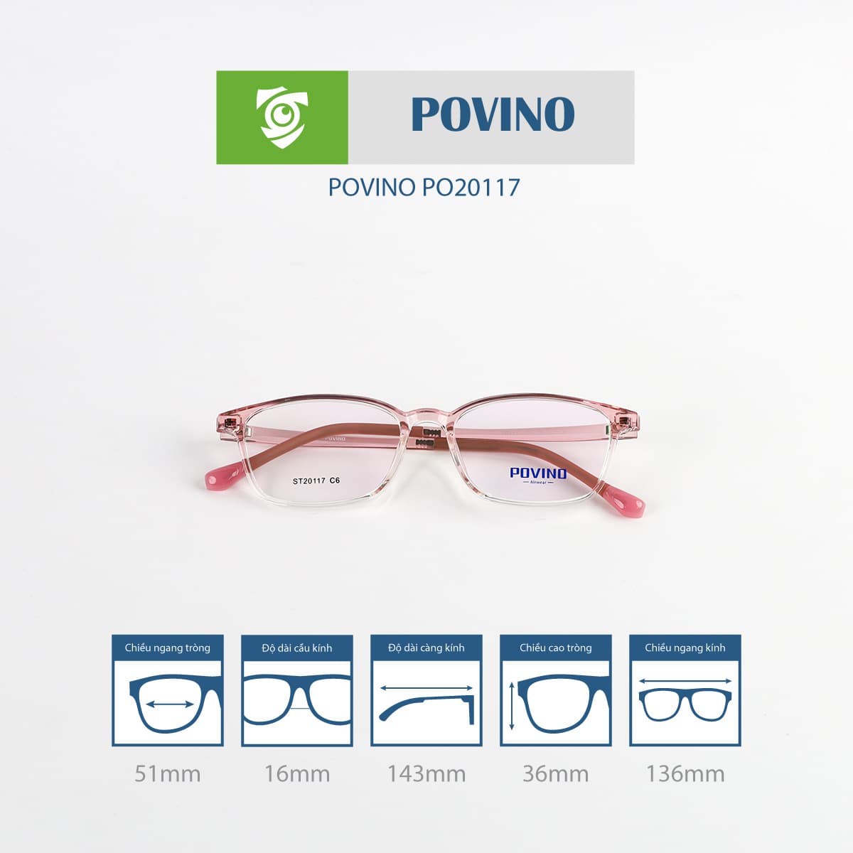 Gọng kính POVINO PO20117 - Ảnh 12