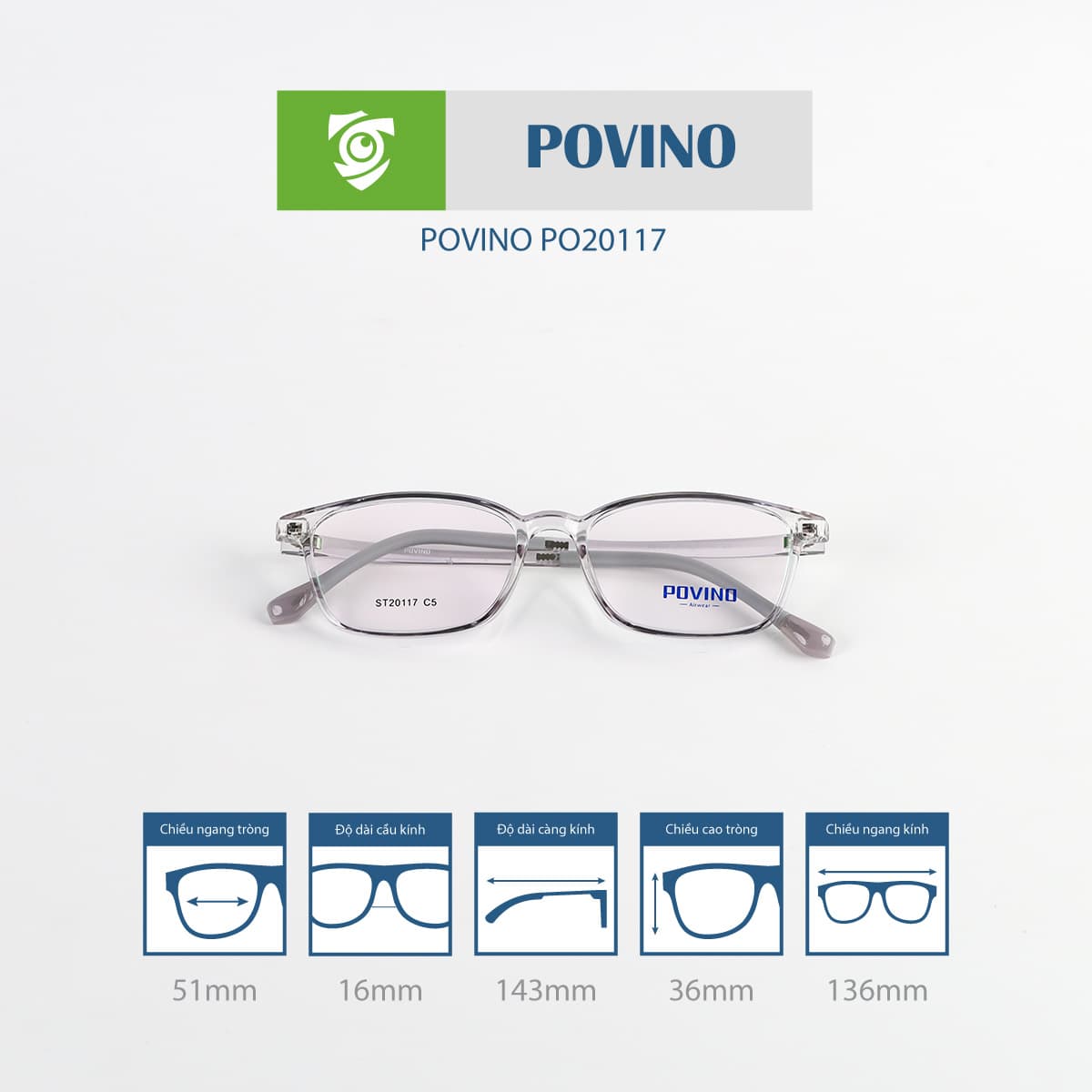 Gọng kính POVINO PO20117 - Ảnh 11
