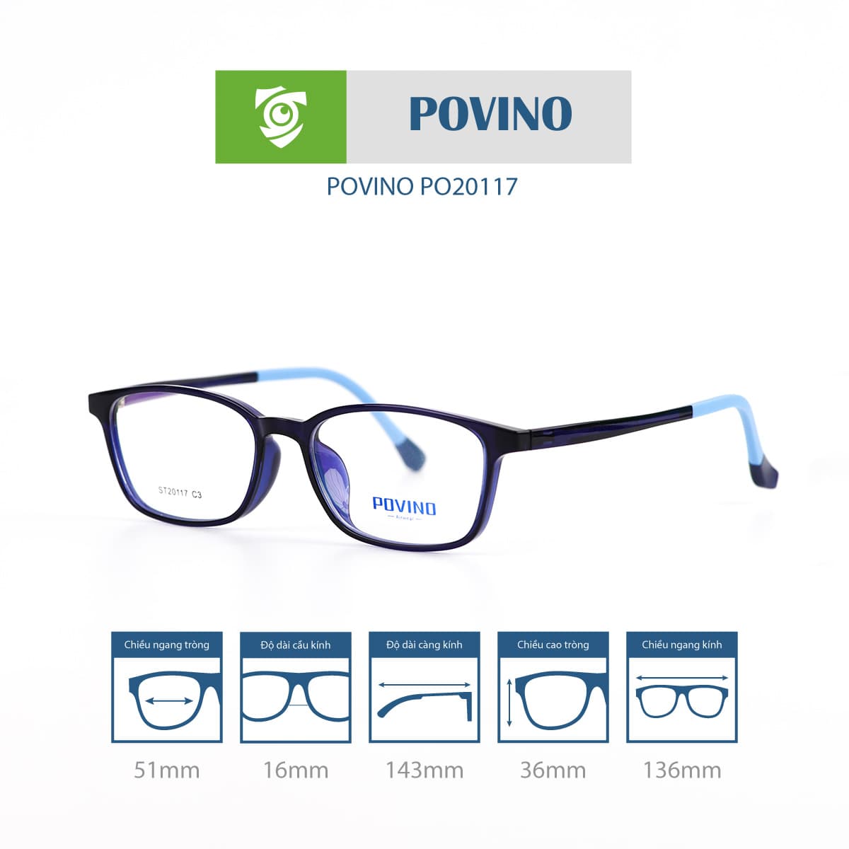 Gọng kính POVINO PO20117 - Ảnh 9