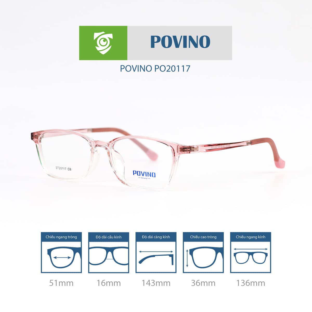 Gọng kính POVINO PO20117 - Ảnh 5