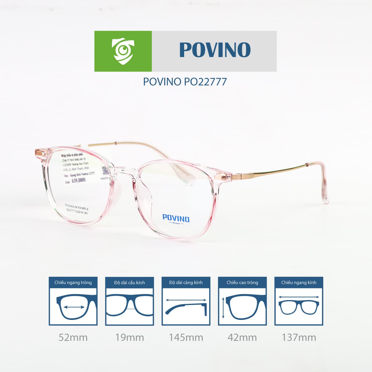 Gọng kính POVINO PO22777 - Ảnh 11