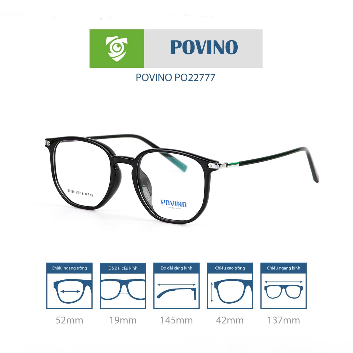 Gọng kính POVINO PO22777 - Ảnh 1