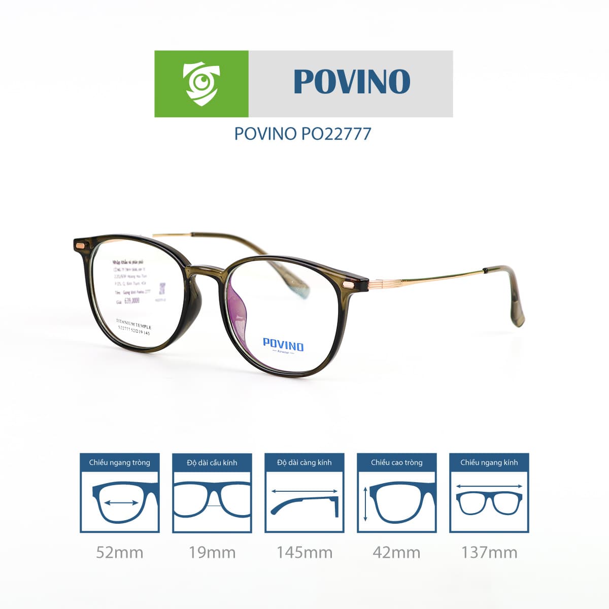 Gọng kính POVINO PO22777 - Ảnh 9