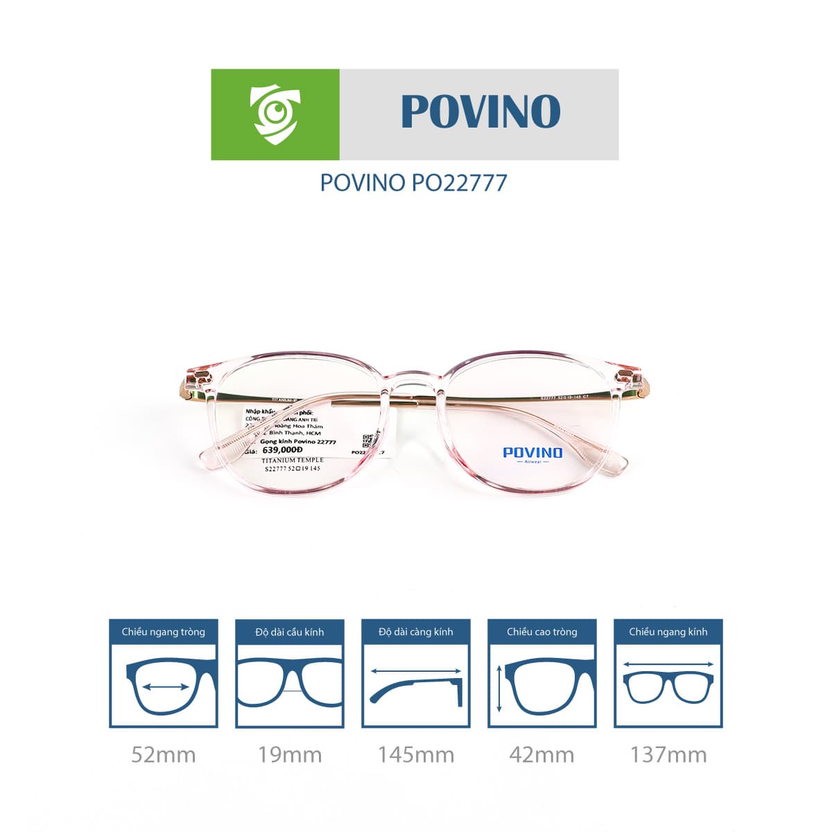 Gọng kính POVINO PO22777 - Ảnh 8