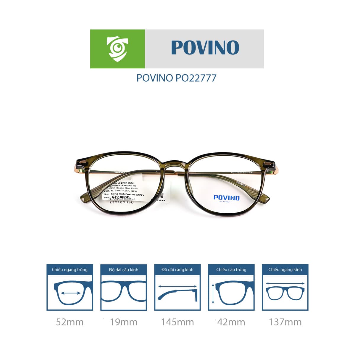 Gọng kính POVINO PO22777 - Ảnh 6