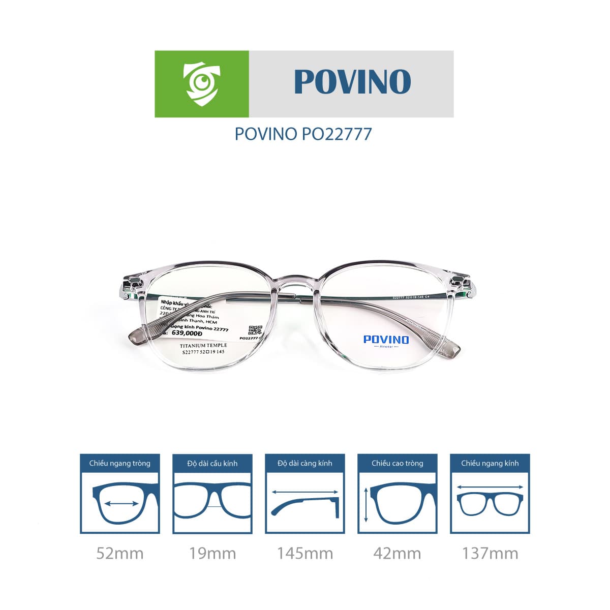 Gọng kính POVINO PO22777 - Ảnh 5