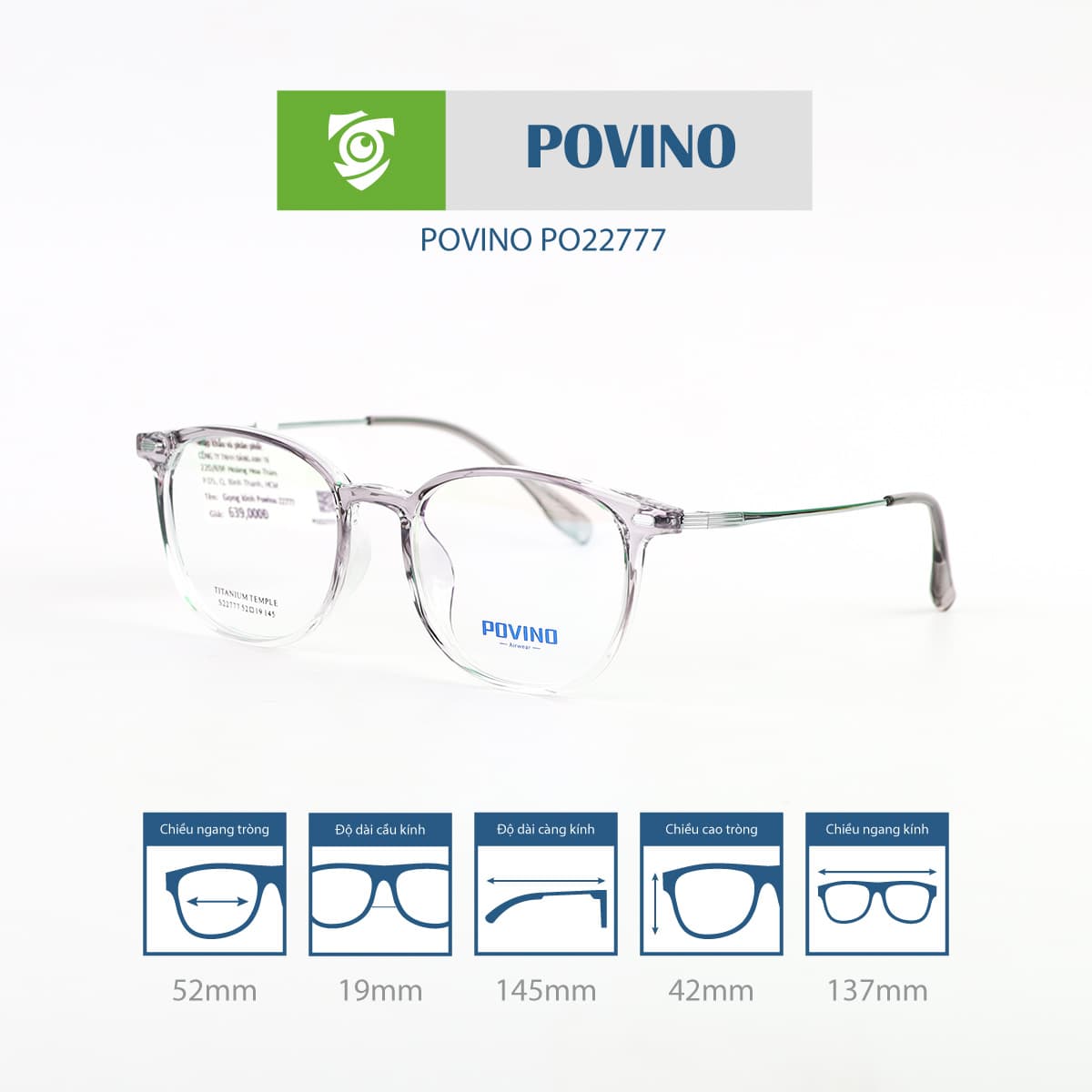 Gọng kính POVINO PO22777 - Ảnh 4