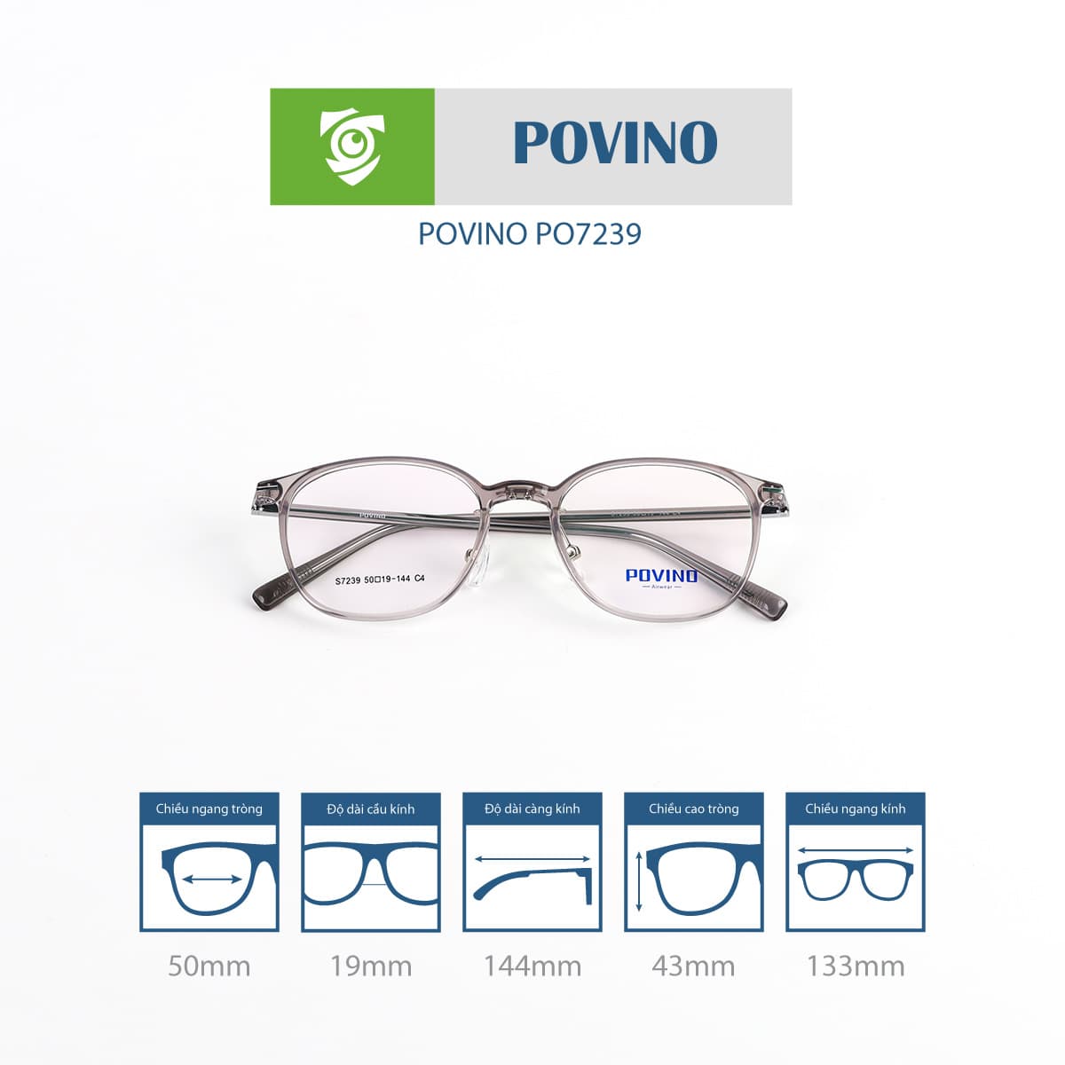 Gọng kính POVINO PO7239 - Ảnh 12