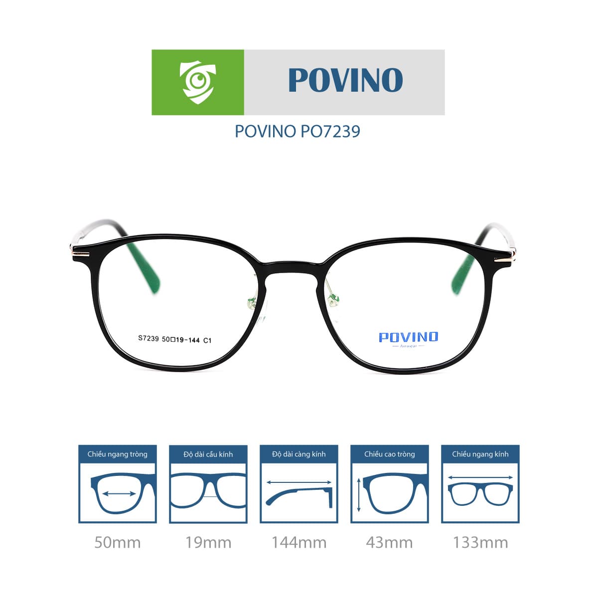 Gọng kính POVINO PO7239 - Ảnh 1