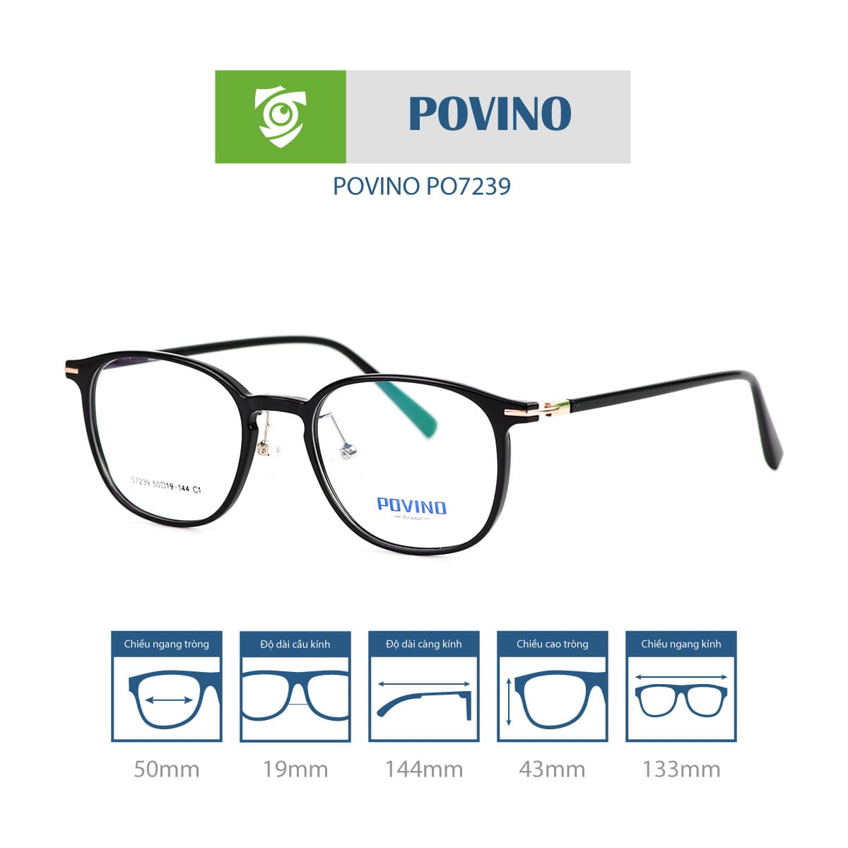 Gọng kính POVINO PO7239 - Ảnh 2