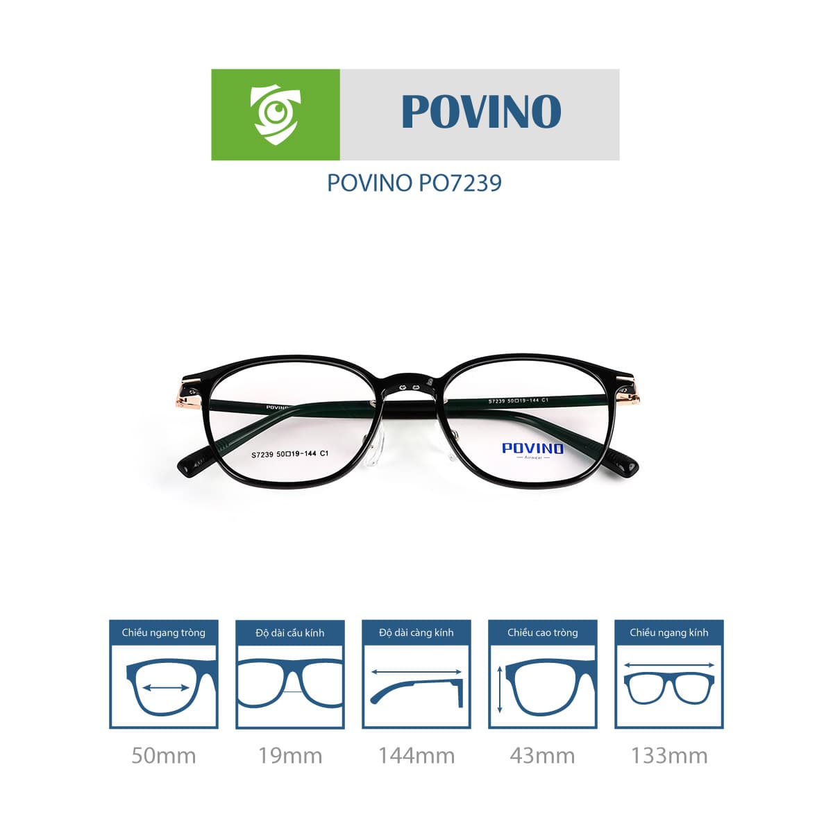 Gọng kính POVINO PO7239 - Ảnh 11