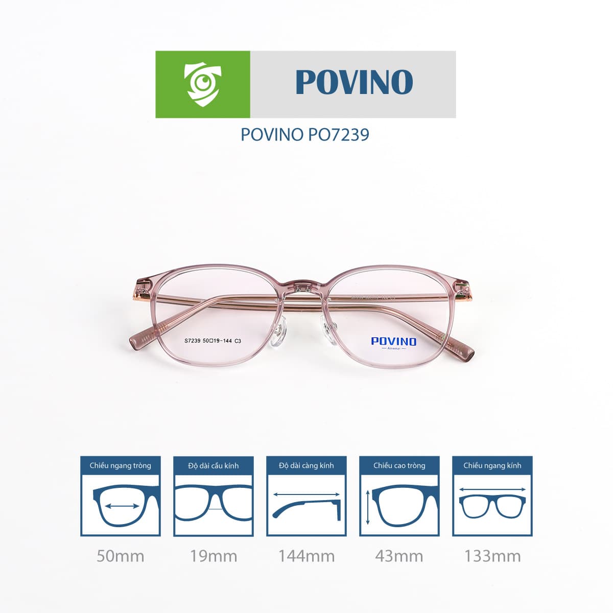 Gọng kính POVINO PO7239 - Ảnh 10