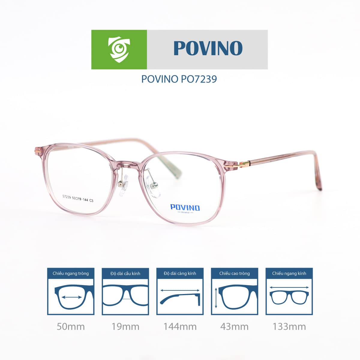 Gọng kính POVINO PO7239 - Ảnh 9