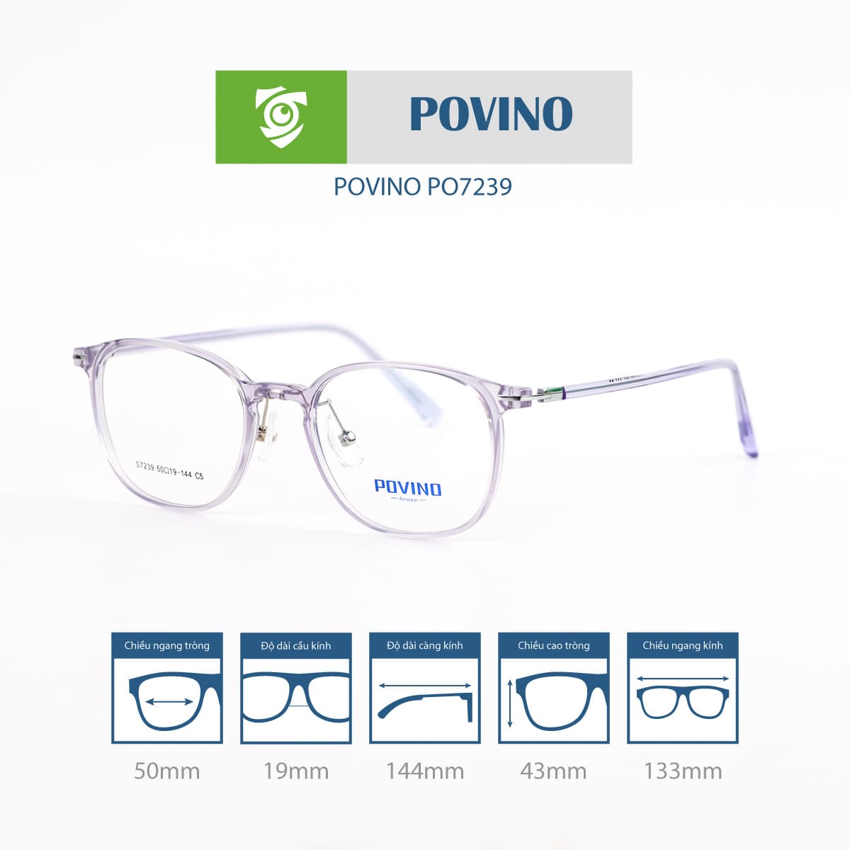 Gọng kính POVINO PO7239 - Ảnh 8