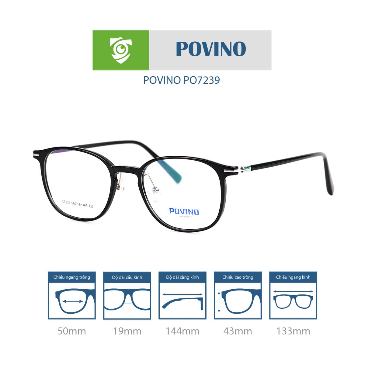 Gọng kính POVINO PO7239 - Ảnh 7