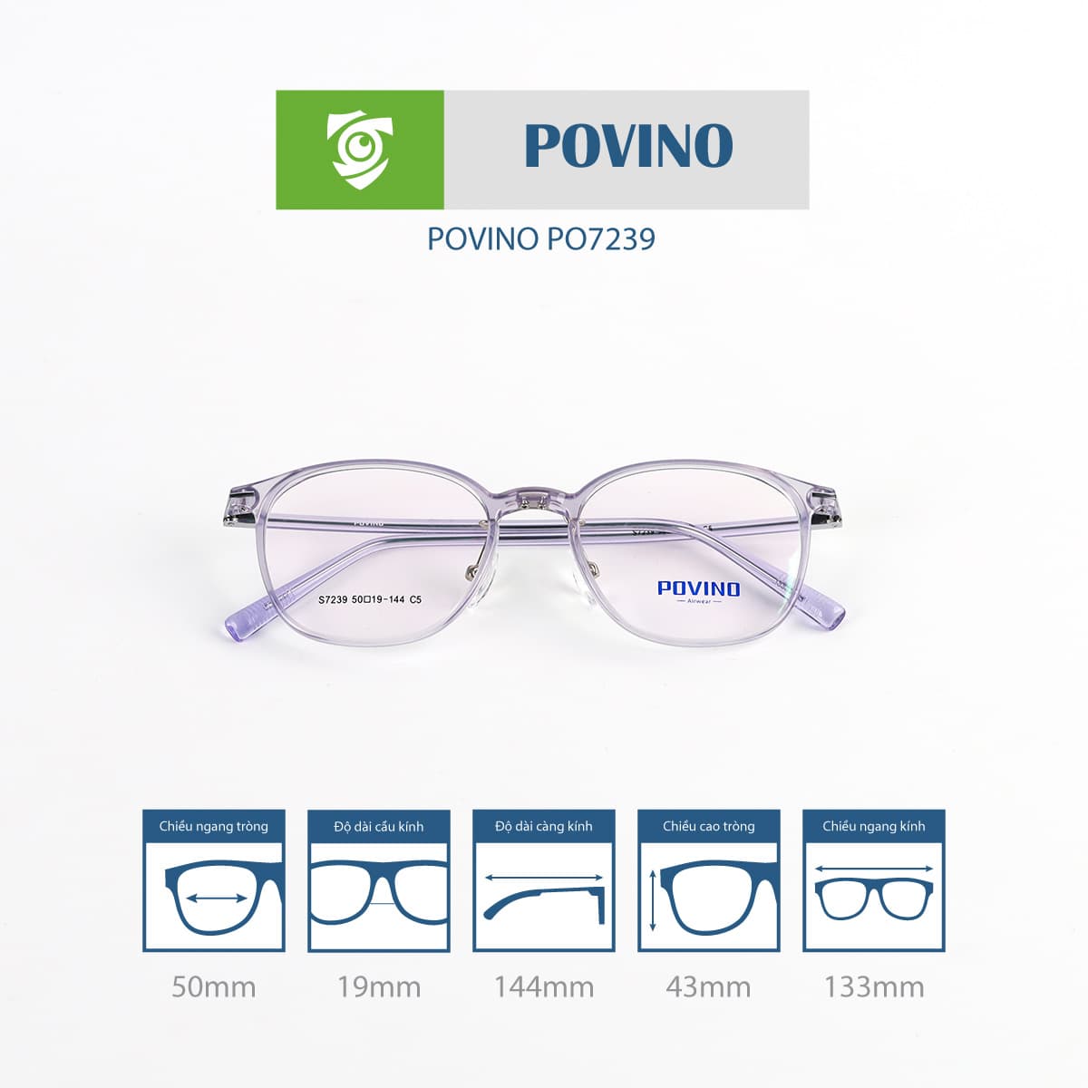 Gọng kính POVINO PO7239 - Ảnh 6