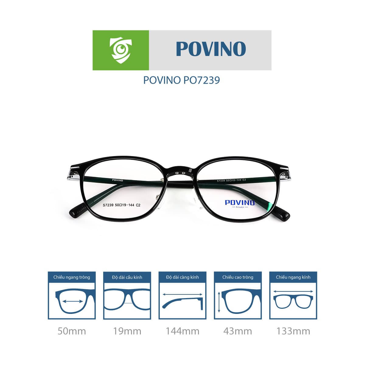 Gọng kính POVINO PO7239 - Ảnh 5