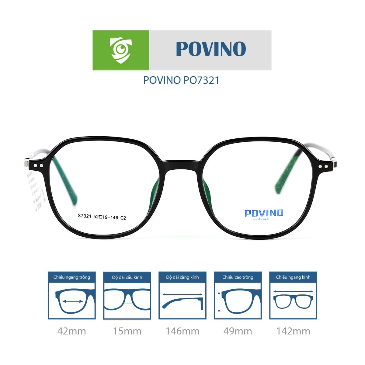 Gọng kính POVINO PO7321 - Ảnh 1