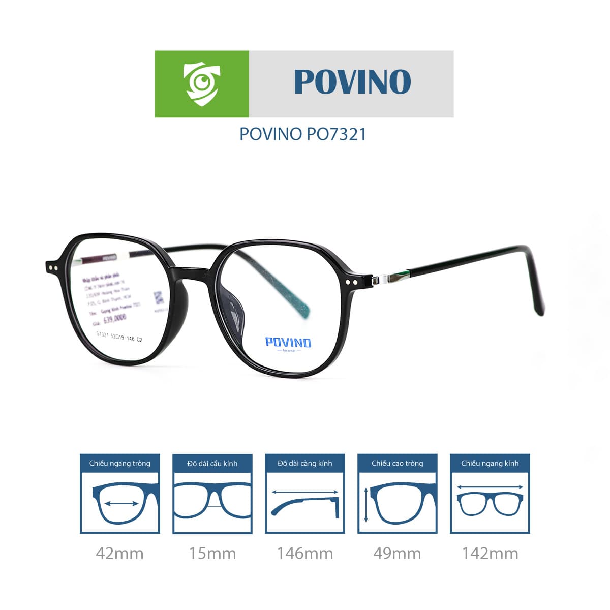Gọng kính POVINO PO7321 - Ảnh 7