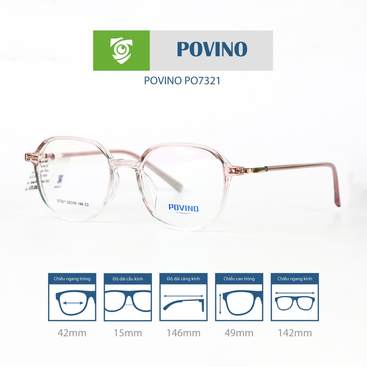 Gọng kính POVINO PO7321 - Ảnh 6