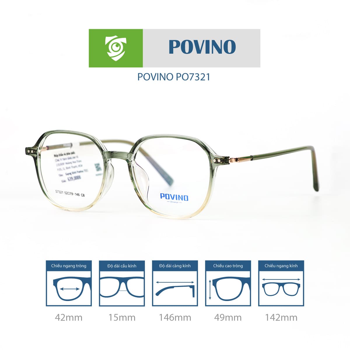 Gọng kính POVINO PO7321 - Ảnh 5