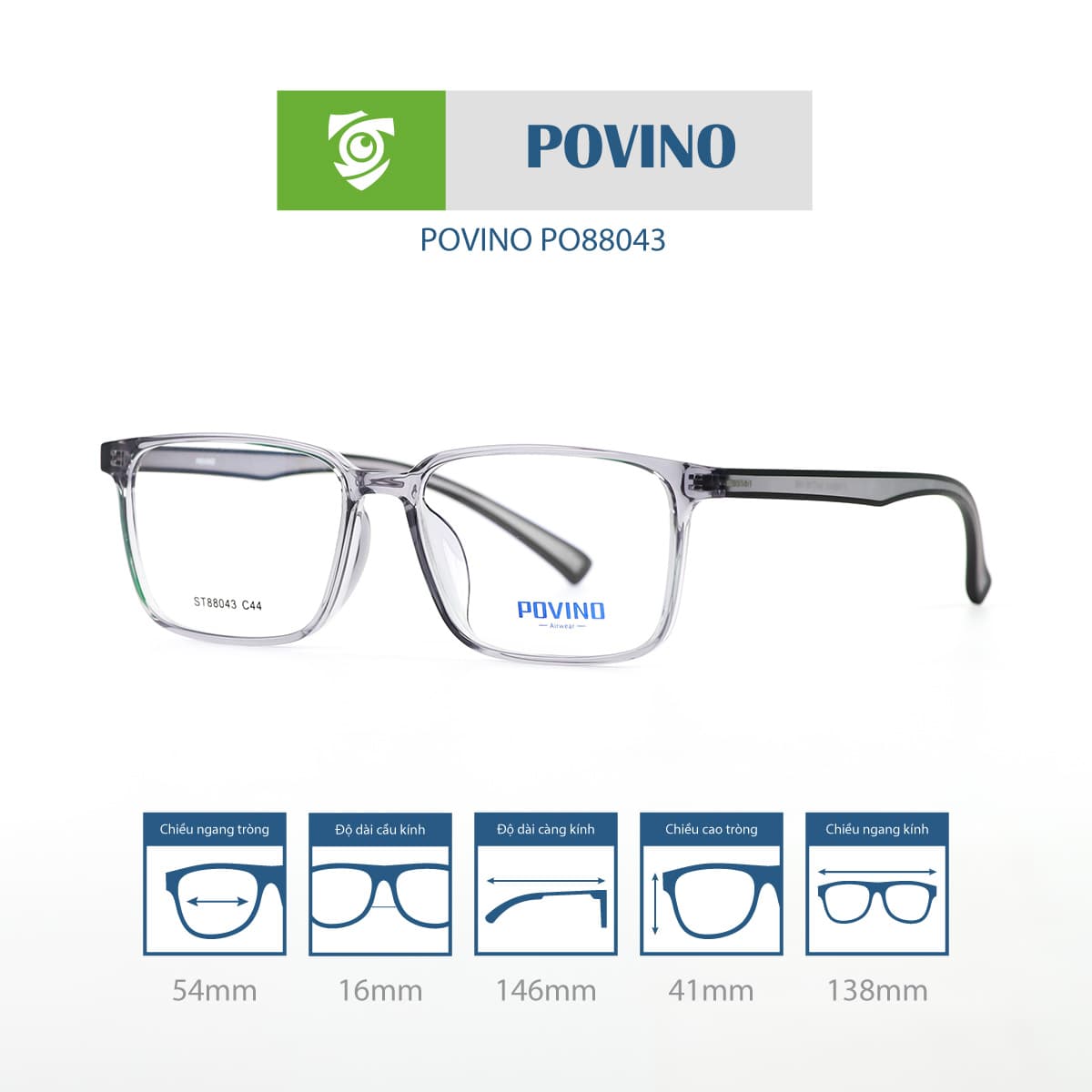 Gọng kính POVINO PO88043 - Ảnh 9