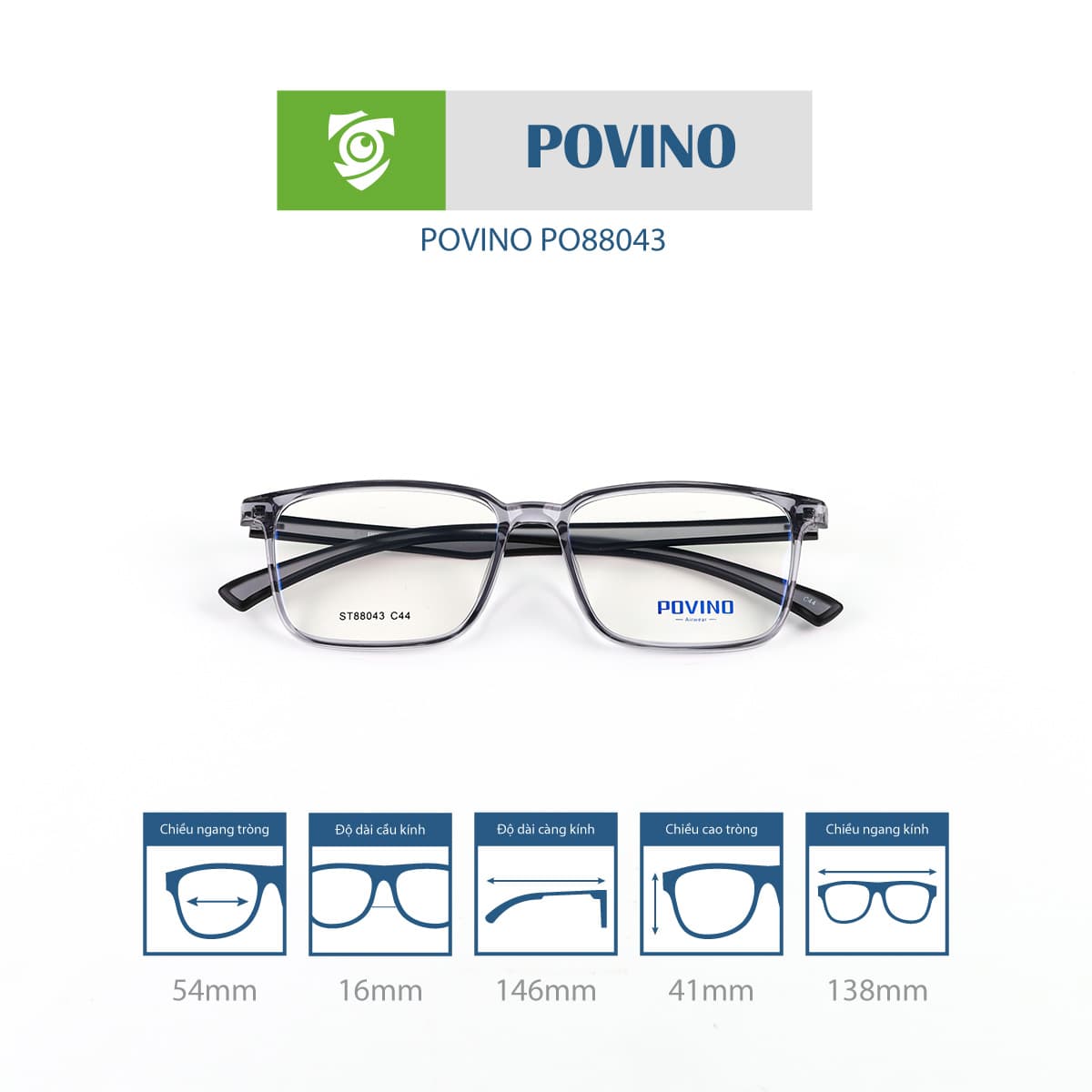 Gọng kính POVINO PO88043 - Ảnh 8