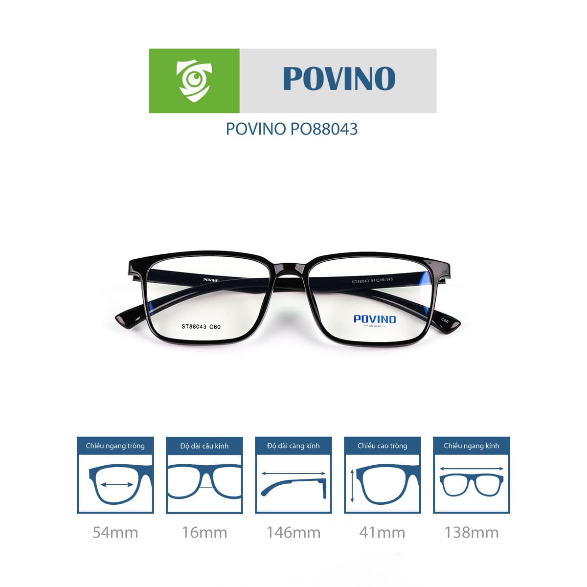 Gọng kính POVINO PO88043 - Ảnh 6