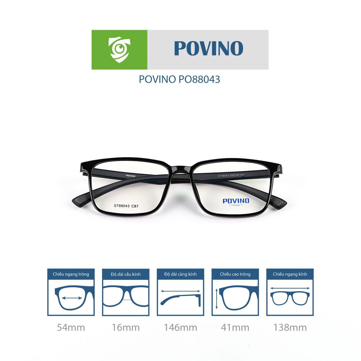 Gọng kính POVINO PO88043 - Ảnh 5